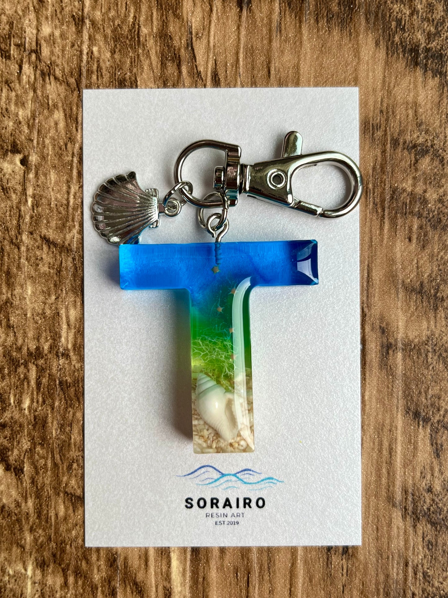 イニシャルキーホルダー(グリーン系)