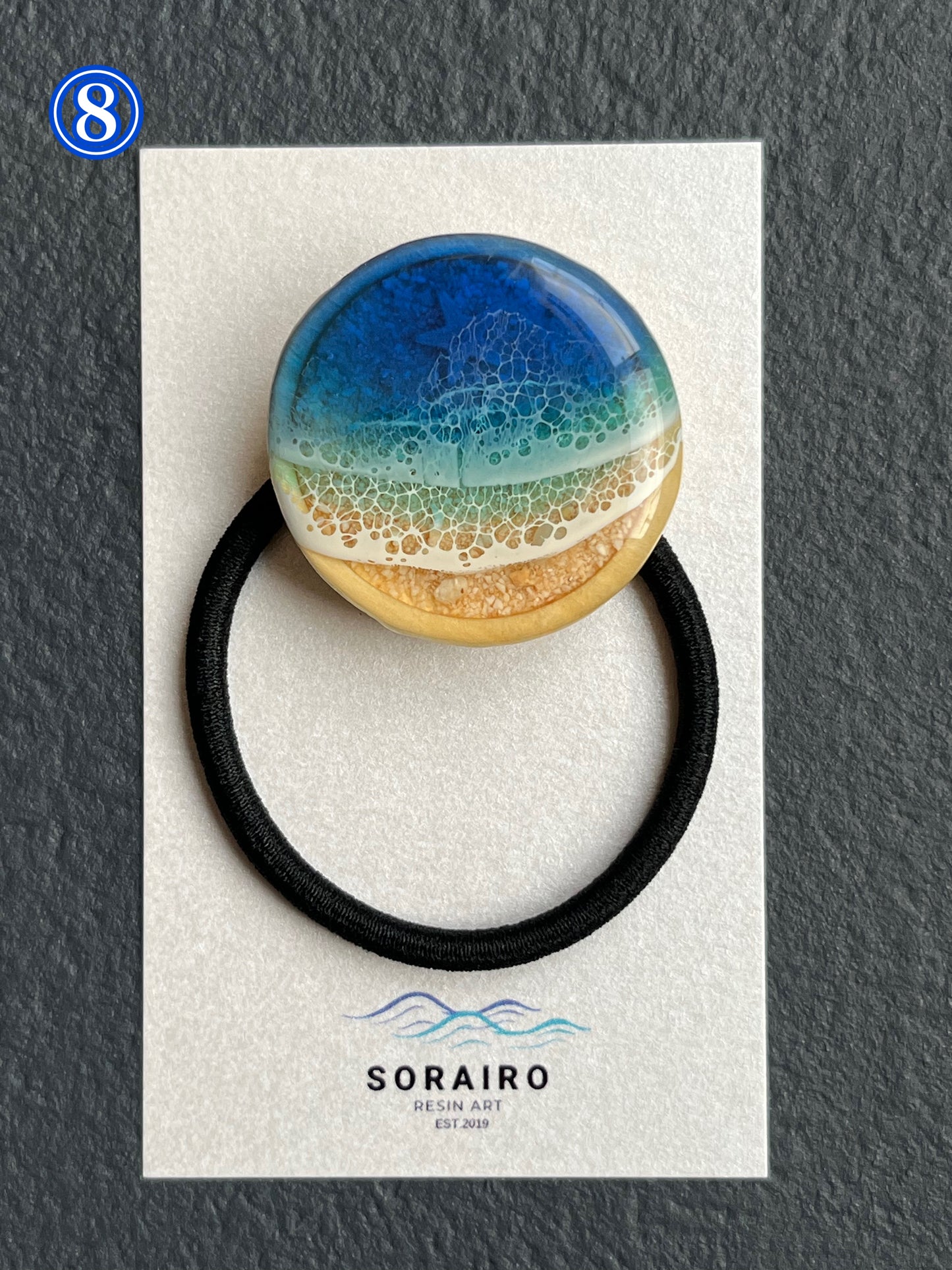 小さな海のヘアゴム(ブルー)