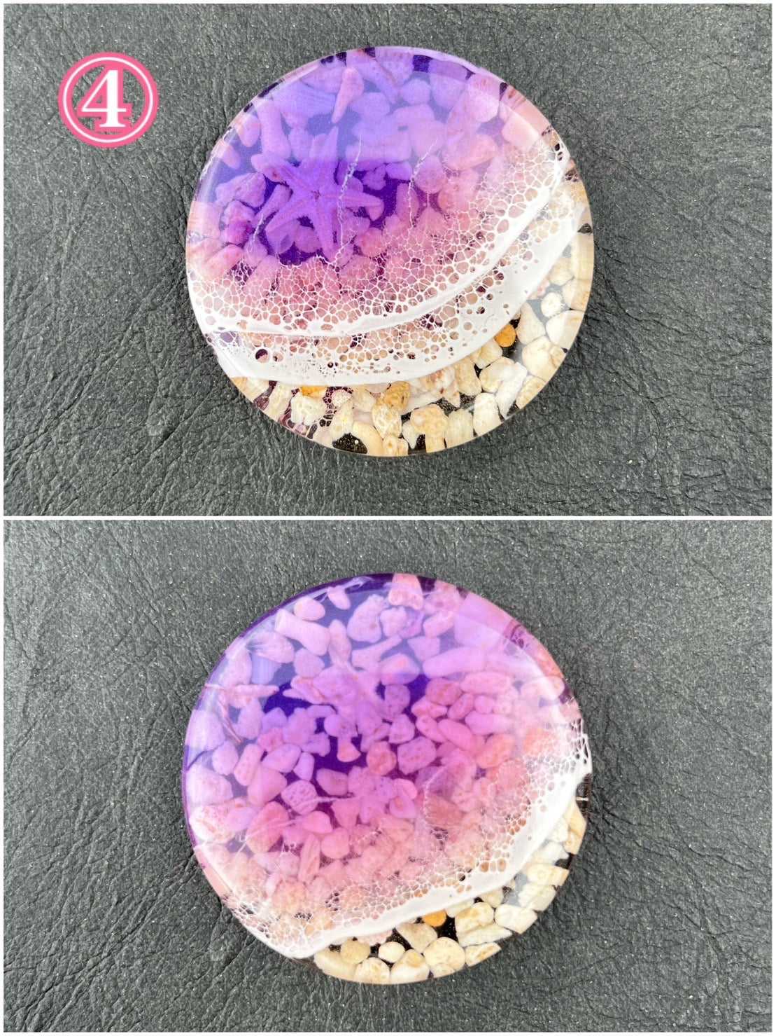 coral fragment keychain pink